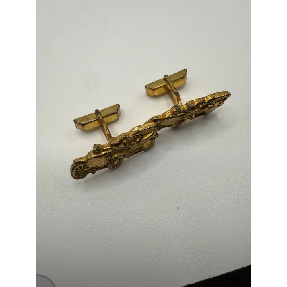 Men's Fenwick & Sailors Gold Tone Sterling Vintage Car Cuff Links One Size